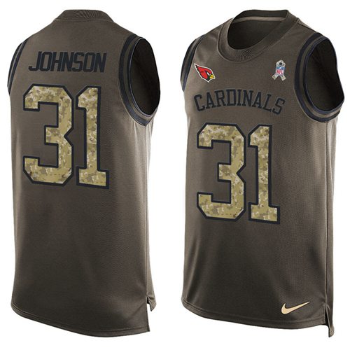 Nike Cardinals #31 David Johnson Green Men's Stitched NFL Limited Salute To Service Tank Top Jersey